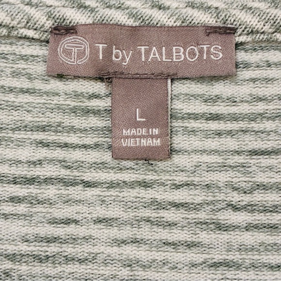 T by Talbots Size Mixed Stripe Tie Belt Dress Pockets Jewel Neck Fit Flare Soft - Picture 9 of 10
